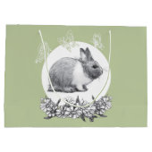 Vouw het konijn af. Potlood tekening Groot Cadeauzakje (Achterkant)