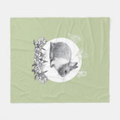 Vouw het konijn af. Potloodtekening. Fleece Deken (Voorkant (Horizontaal))