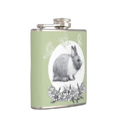 Vouw het konijn af. Potloodtekening. Heupfles (Rechts)