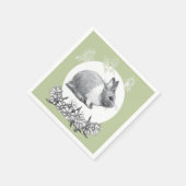 Vouw het konijn af. Potloodtekening. Servet (Hoek)