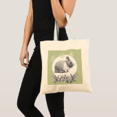 Vouw het konijn af. Potloodtekening. Tote Bag (Voorkant (product))