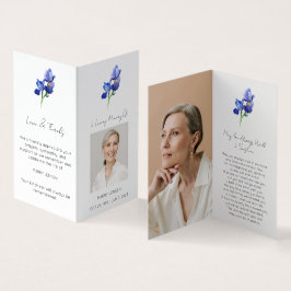 Vouw Iris Foto Rouwen Gebedskaart Visitekaartje