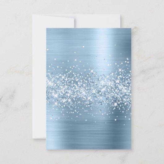 Vouw je eigen glinsterende blauwe naamkaartjes kaart (Achterkant)