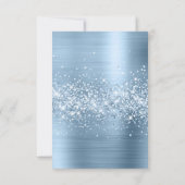 Vouw Je Eigen Glitterende Blauwe Naambordjes Kaart (Achterkant)