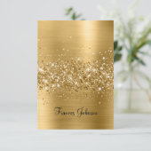 Vouw Je Eigen Glitterende Gouden Naambordjes Kaart (Staand voorkant)