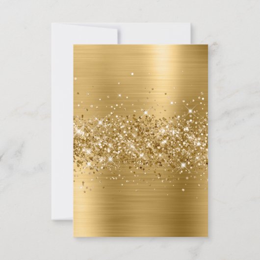 Vouw Je Eigen Glitterende Gouden Naambordjes Kaart (Achterkant)