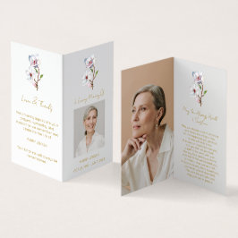 Vouw Magnolia Foto Rouwkaart Visitekaartje