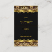 Vouw over Classy Gold Black Leopard Animal Print Visitekaartje (Achterkant)