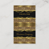Vouw over Classy Gold Black Leopard Animal Print Visitekaartje (Voorkant)