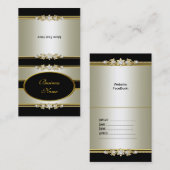 Vouw over Elegant Crème Goud Zwart Visitekaartje (Voorkant / Achterkant)