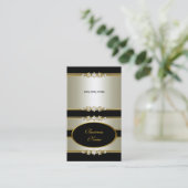 Vouw over Elegant Crème Goud Zwart Visitekaartje (Staand voorkant)