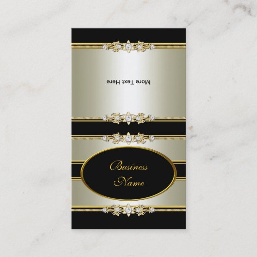 Vouw over Elegant Crème Goud Zwart Visitekaartje (Voorkant)