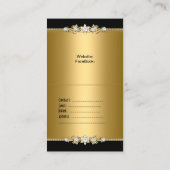 Vouw over Elegant Gold Black Jewel Afbeelding Visitekaartje (Achterkant)