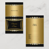 Vouw over Elegant Goud Zwart Juweel Afbeelding Sti Visitekaartje (Voorkant / Achterkant)
