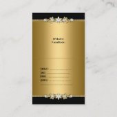Vouw over Elegant Goud Zwart Juweel Afbeelding Sti Visitekaartje (Achterkant)