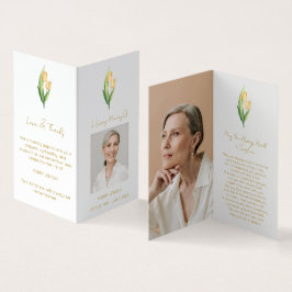 Vouw Tulpen Foto Rouwkaart Visitekaartje