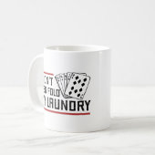 Vouw zelfs niet de pokerspeler van de Fold Laundry Koffiemok (Voorkant links)