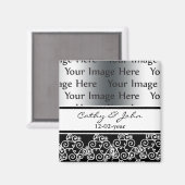 vouw zwarte en witte foto Sparen de datummagneet Magneet (Voorkant / Achterkant)