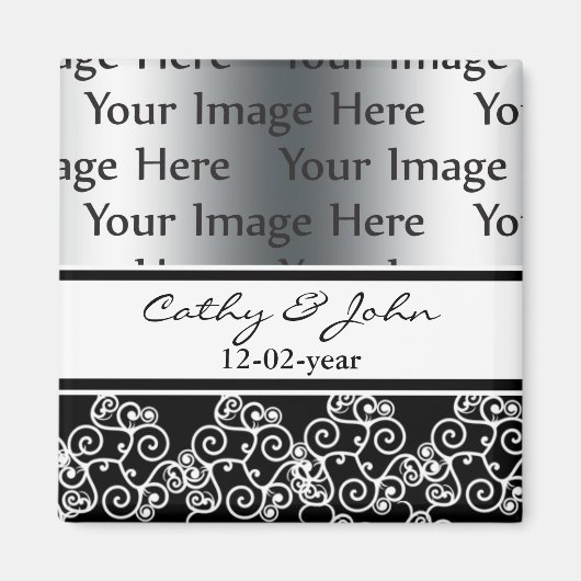 vouw zwarte en witte foto Sparen de datummagneet Magneet (Voorkant)