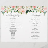 Vouwbaar Bloemen Bruiloftsprogramma Booklet met Ro Flyer (Achterkant)