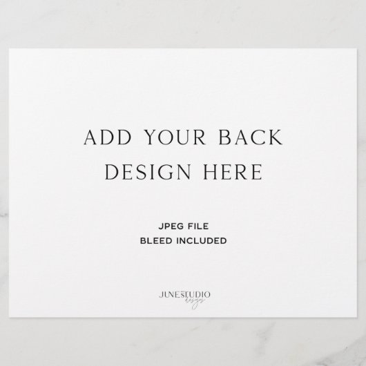 Vouwbaar Huwelijksprogramma 21,59 x 27,94 cm (Achterkant)
