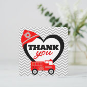 Vouwbare Brandweerwagen Vierkant Bedankkaart (Staand voorkant)