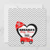 Vouwbare Brandweerwagen Vierkant Bedankkaart (Achterkant)