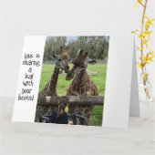 Vouwbare Kaart - Giraffe Love Kaart (Gele Bloem)
