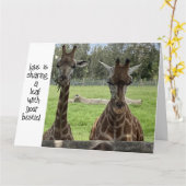 Vouwbare Kaart - Giraffe Love Kaart (Gele Bloem)