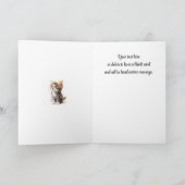 Vouwbare kaart Kitten, tekst toevoegen, kat groet  (Binnen)