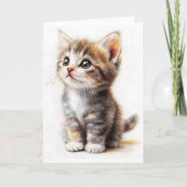 Vouwbare kaart Kitten, voeg tekst toe, kat groet 
