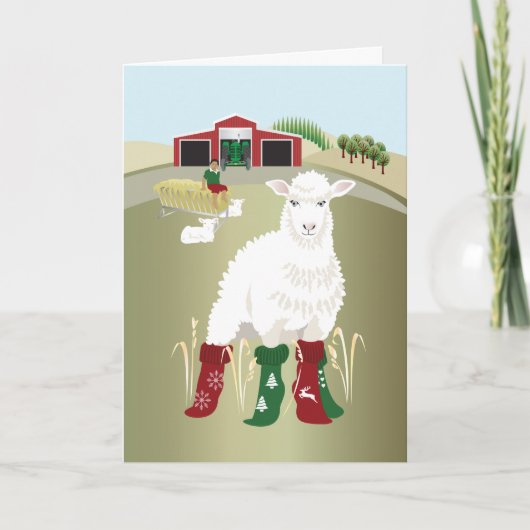 Vouwbare kerstkaart 'Kerstsokken' Kaart (Voorkant)