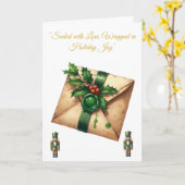 Vouwbare kerstkaart - Victoriaanse kerstsplendor Kaart (Gele Bloem)