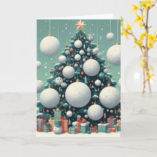 Vouwbare kerstkaarten kaart (Gele Bloem)