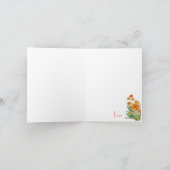 Vouwbare Oranje Orchidee Wenskaart Kaart (Binnen)