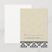 Vouwbare Tent Ivoren Damast Plaatskaartjes Kaart (Voorkant / Achterkant)