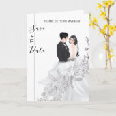 Vouwbare uitnodiging "We gaan trouwen" Set (Gele Bloem)