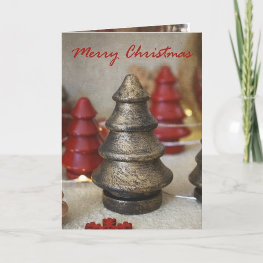 Vouwbare Vergolde Boom Kerstkaart Kaart (Voorkant)