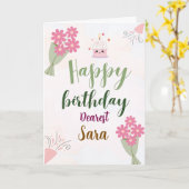 Vouwbare Verjaardagskaart Kaart (Gele Bloem)