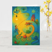 Vouwbare wenskaart kaart (Gele Bloem)