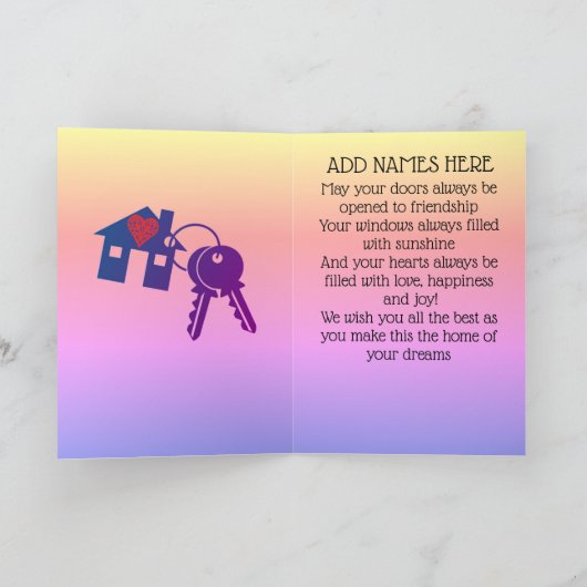 Vouwbare wenskaart kaart (Binnen)