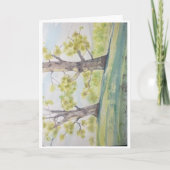 Vouwbare wenskaart met originele aquarel kaart (Voorkant)