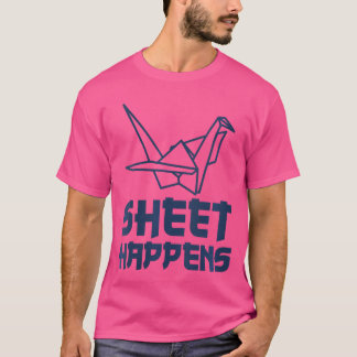 Vouwblad van het vrouwenpapier gebeurt origami-pap t-shirt