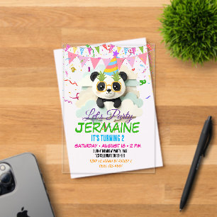 Vouwde Baby Panda Kijk Uitnodiging Schattige Ori
