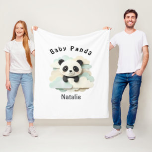 Vouwde Baby Panda   Mooie Origami  Fleece Deken