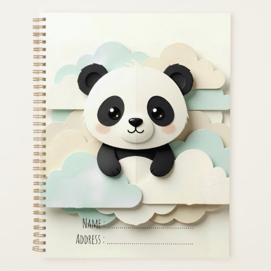 Vouwde Baby Panda | Mooie Origami Planner (Voorkant)