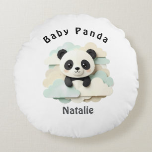 Vouwde Baby Panda   Mooie Origami  Rond Kussen