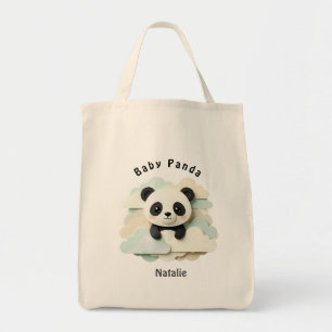 Vouwde Baby Panda Mooie Origami Tote Bag