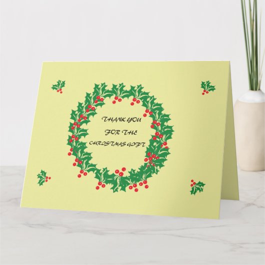 Vouwde Dank U Kerstkaart Bedankkaart (Voorkant)
