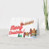 Vouwde horizontale kerstkaarten van Kerstman Kaart (Voorkant)
